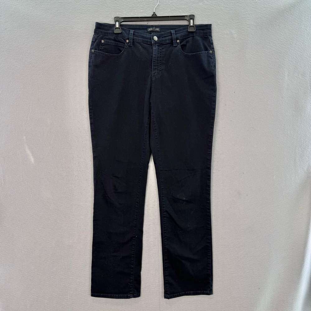 Eileen Fisher - women’s dark navy denim straight leg mid rise jeans pants SZ 10